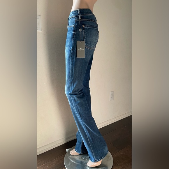 New Women’s 7 For All Mankind Jeans Skinny Bootcut blue Size 28 - Picture 3 of 16